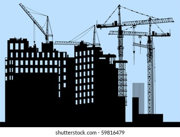 Dibujo de vectores para la construcción de edificios y equipos modernos