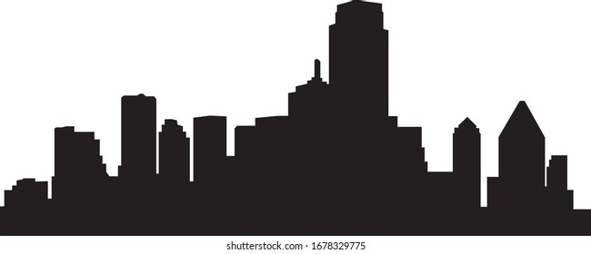 Vektorillustration der Gebäudekontur einer modernen Metropole auf weißem Hintergrund