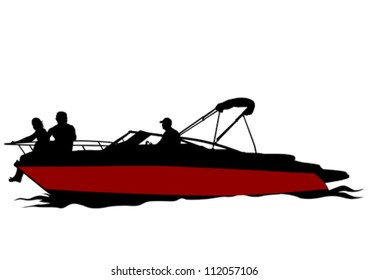 Vector drawing couples on boat