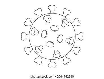Vector drawing of covid-19. Editable virus pattern isolated on white