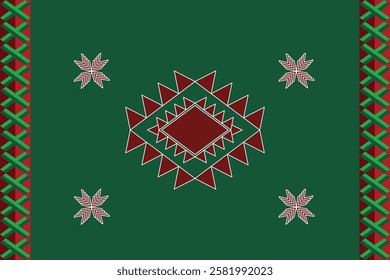 It is a vector drawing created from my imagination, combining dark green and dark red to create a feeling of stability and determination.