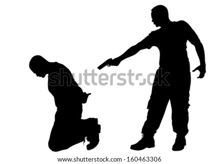 Vector drawing of a criminal arrest