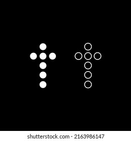 Vector drawing of a cross from circles, color white