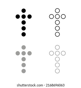 Vector drawing of a cross from circles, color black and gray