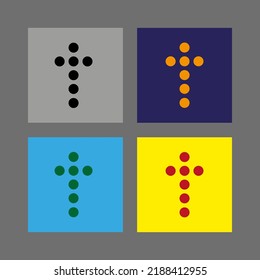 Vector drawing of a cross from circles, silhouette colorful flat style