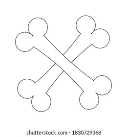 Vector drawing crossed bones on a white background