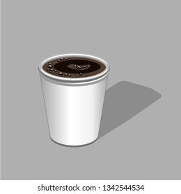 Vector drawing cup of coffee colorful