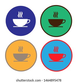 Vector drawing a cup of coffee with smoke icon flat style