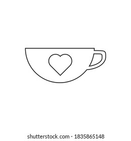 Icono de vaso vector con corazón