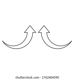 Icono de flechas curvas vectoriales, estilo plano de contorno