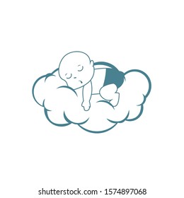 Vector drawing of cute cartoon dream baby hand drawn. Can be used to print t-shirts, children's clothing, baby clothing invitations.