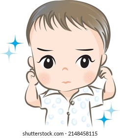 Vector drawing cute cartoon face