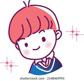 Vector drawing cute cartoon face