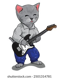 Vector drawing of a cute cat illustration