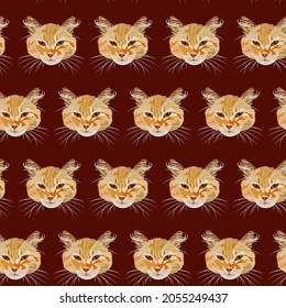 Vector drawing cute cats. Cat pet icon. For printing on fabric.