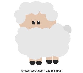 Vector drawing of a cute curly lamb