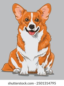 Vector drawing of a cute dog illustration