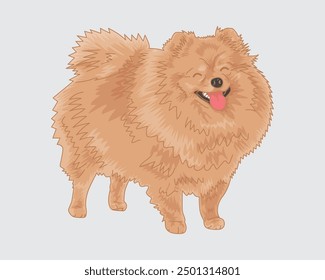 Vector drawing of a cute dog illustration