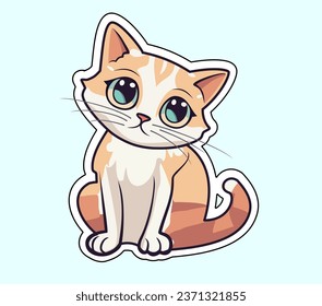Vector drawing of a cute kitten