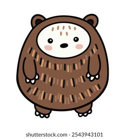 Vector drawing of a cute little bear. Design element for children