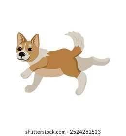 vetor desenho bonitinho cachorrinho, cão pequeno, corgi galês no fundo branco, desenhado à mão ilustração