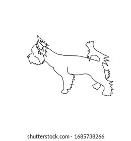 Vector drawing of a cute yorkshire terrier. Looking dog pose