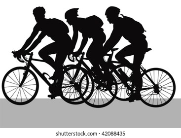 Vector drawing cyclists while driving
