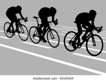 Vector drawing cyclists while driving