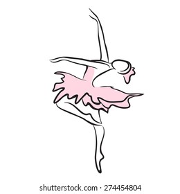 Vector drawing of a dancer, Image of Classical Ballet