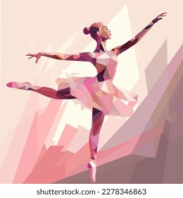 dibujo vectorial de una bailarina bailarina en colores pastel 