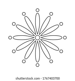 Vector drawing decorative flower, contour flat style