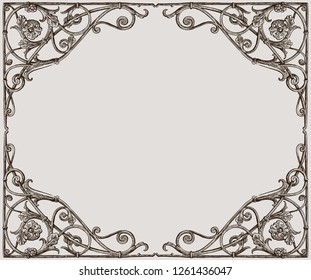 Dessin vectoriel d'un cadre décoratif de style Art nouveau