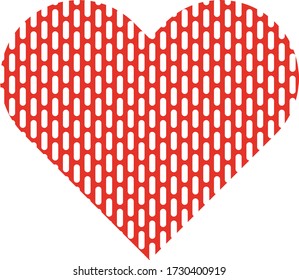 Icono de corazón rojo decorativo, estilo plano