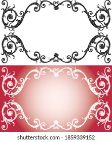 Vector drawing of decorative vintage borders in baroque style