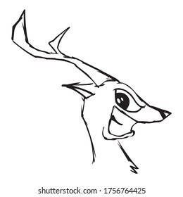 Vector drawing of a deer, cartoon style
