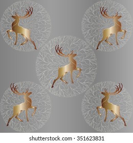 Vector drawing of a deer. Christmas decorations.