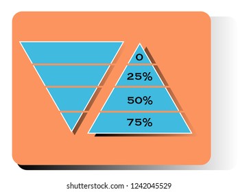 vector drawing depicting a pyramid in the form of a diagram, for use in the form of infographics for the design of presentations and visual aids