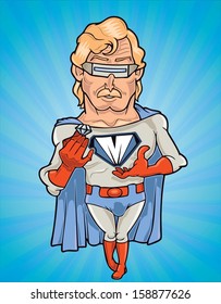 Vector drawing of a diamond superhero