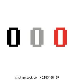 Dígito de dibujo del vector cero, color de la silueta rojo negro