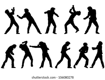 Vector drawing disco dancers boy