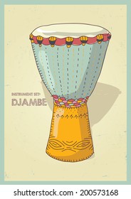vector drawing djembe