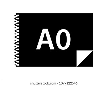 Vector drawing documentation album A0 size format icon for web design or custom creative design decoration