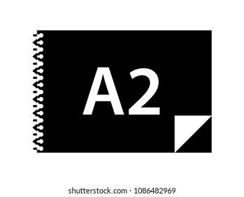 Vector drawing documentation album A2 size format icon for web design or custom creative design decoration