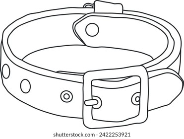 vector drawing of a dog collar without background