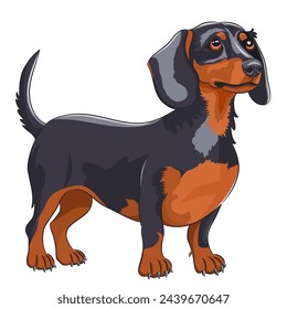 Dibujo vectorial de un perro de la raza Dachshund.