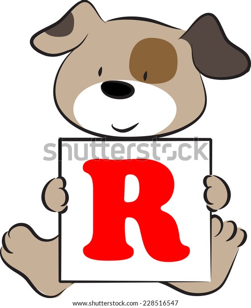 Vector Drawing Dog Holding Card Letter Stock Vector (Royalty Free ...