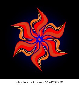 Vector drawing of doodle mandala. Ethnic mandalas with colorful tribal ornaments.