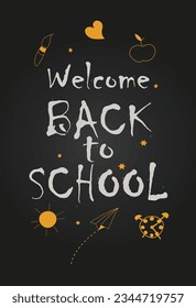 Vector drawing in doodle stele on back to school theme. Shallon for poster, banner, flyer. Drawing on the theme of schooling, design elements.