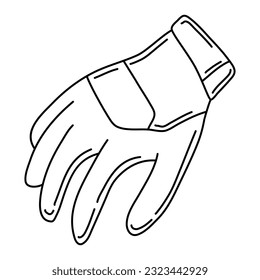 vector drawing in doodle style. working protective glove. construction tool, hand work