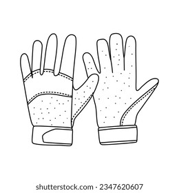 dibujo vectorial en estilo doodle. guante protector de trabajo. herramienta de construcción, trabajo manual